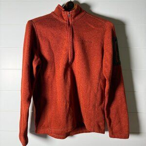 Eddie Bauer Quarter Zip Sweatshirt Burnt Orange Size Medium